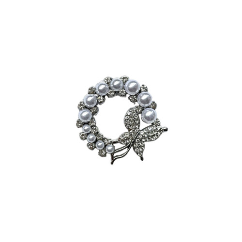 Zinklegering vlinderbroche met gegraveerd traditioneel-Zilver