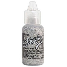 Glitter lepidlo Ranger Stickles 0,5 oz stříbrné, 1 balení po 6 kusech