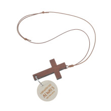 Croix Pendante Bois Décoration Miroir Auto