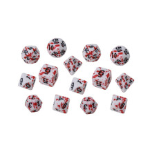 14-teiliges Würfelset mit Blutspritzern, polyedrisch, 7 Würfel, für Rollenspiele (RPG, D&D).