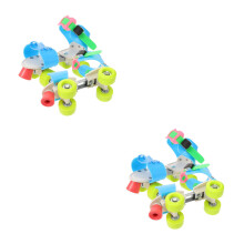 2Pairs Comfortable Double Row Roller Skates for Indoor Outdoor Use