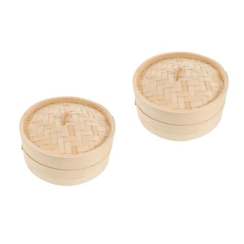2Ensembles Cuiseur À Bambou Khaki Pour Maison Panier À Dim Sum
