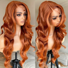 Perruque synthétique à lace front 13x5x1, pré-épilée avec baby hair, ondulation naturelle sans colle, facile à poser et à retirer, 66 cm (26
