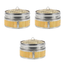 3Pièces Panier En Bambou Beige Pour Cuisine