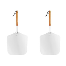 2Pcs Metal Pizza Turner with Wooden Handle Assorted Color Baking Tool