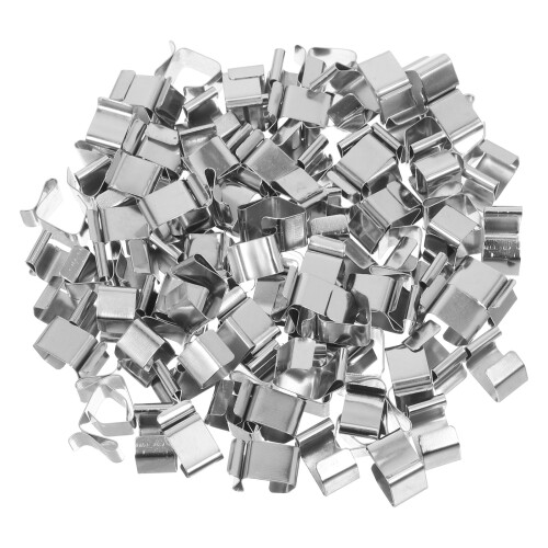 100Pcs Weatherproof Silver Gutter Clips for Outdoor Xmas Light Hanging