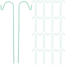 50Pcs Green Garden Shepherd Hooks, Slip-Resistant Metal Plant Hangers