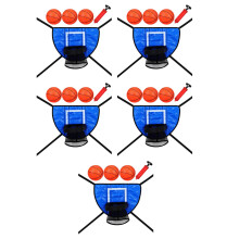 5Sets Easy Install PVC Trampoline Basketball Hoop Game for Indoor Use