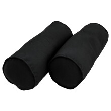 Σετ μαξιλαριών Microsuede Bolster των 2, 50 x 10 εκατοστά, μαύρο