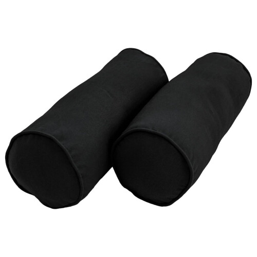 Σετ μαξιλαριών Microsuede Bolster των 2, 50 x 10 εκατοστά, μαύρο