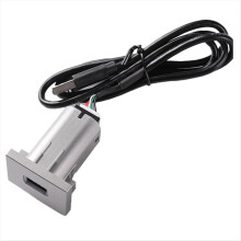 12V/24V Silver Car USB Vehicle Adapter Audio Radio U-Disk Accessories
