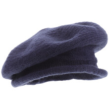 Donkerblauwe Dames Beret Met Polyester Katoen, Warm En Stijlvol