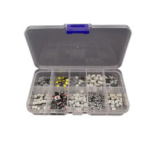 Kit de 250 boutons-poussoirs micro-tactiles assortis 2P 4 broches SMD PCB momentanés à réinitialisation automatique pour télécommande de voiture