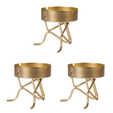 3St Gouden Metalen Asbak Met Stickfiguur, Duurzaam En Hittebestendig
