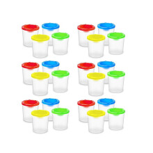 24er-Pack Farbbecher mit Deckel – Auslaufsichere Farbbecher, wiederverwendbare, auslaufsichere Farbb