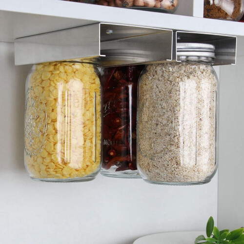 Einmachglas-Organizer-Ständer für 4 Gläser, Aluminium