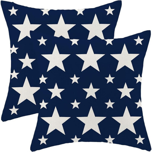 Conjunto de 2 capas de almofada com a bandeira americana, 45x45 cm (18x18 polegadas).