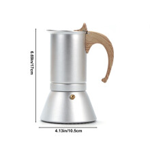 Italienische Mokkakanne, lebensmittelechtes Aluminium, 150 ml