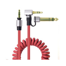 3.5mm Audio Extension Cable 3.5mm Male to 3.5mm Male or 6.5mm Male Extension Cable for 3.5mm Jack Device Red
