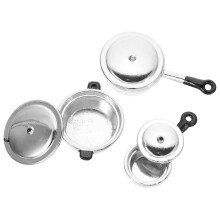 6-Piece Alloy Mini Stockpot Set for Dollhouse Kitchen