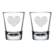 2-pakning shotglass med leopardmønster på 1,75 oz