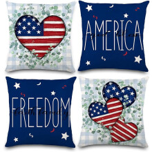 Conjunto de 4 capas de almofada patrióticas 45x45cm