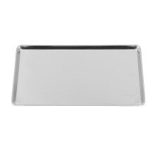Plato de acero inoxidable para servir alimentos, 33 x 17 cm.