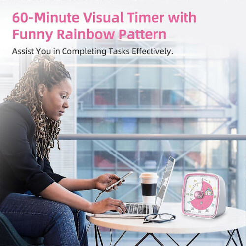 Yunbaoit Rainbow Visual Timer 60min růžový 2