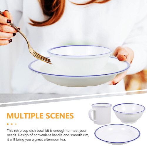 Melamine fruit bowl set with plates, bowls, and cup 2