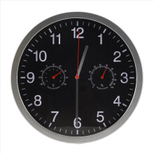 3-in-1-Wanduhr mit geräuschlosem Quarzwerk, schleichendem Uhrwerk, Thermometer und Hygrometer
