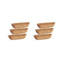 30 Inch 6 Pack Trough Liners, Coconut Coir Fiber for Wall Basket Planters, Window Box Liners, Garden Planter Baskets