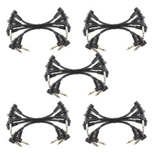 30 câbles pour guitare électrique, 15 cm (6 pouces), coudés, pour pédale d'effet, noirs.