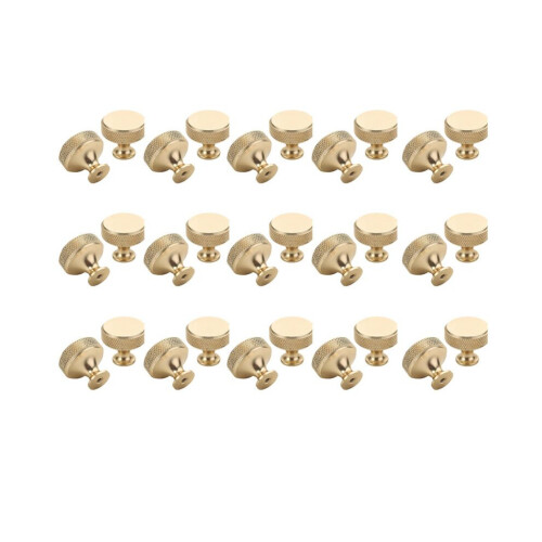 30 Pack 1.2 Inch Brushed Gold Cabinet Knobs Knurled Kitchen Cabinet Knobs Gold Drawer Knobs Round Dresser Knobs