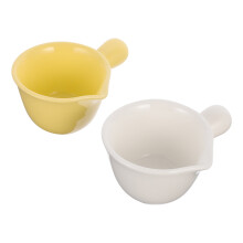 Ensemble de 2 bols à sauce en céramique, jaune et blanc