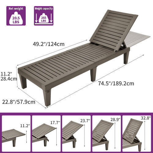Fauteuil de jardin réglable Dextrus, taupe 2
