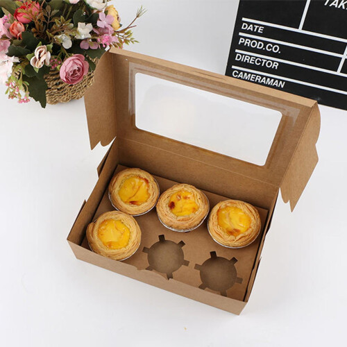 Κουτιά Kraft για Cupcakes με Ένθετα – Συσκευασία των 2, 4 ή 6