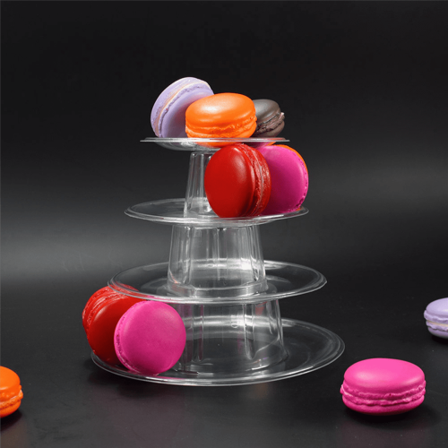 Torre expositora transparente de 4 niveles para macarons 1