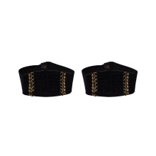 Ceinture élastique à boucle rivetée pour femme (noire)