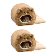 2X Rats Hamster Winter Warm Hanging Cage Hammock Cute Bear House with Bed Mat for Small Furry Animals