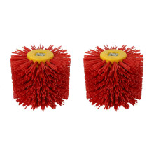 2 brosses métalliques abrasives rouges pour ébavurer, polir et lustrer le bois des meubles, adaptateur pour meuleuse d'angle