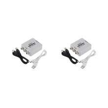Convertisseur vidéo composite RCA/A/V vers RF/coaxial/coaxial (2 câbles) - Compatible avec les téléviseurs à modulateur.