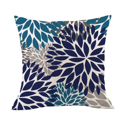 Conjunto de 4 capas de almofada azuis e cinzas, 45x45cm. 2