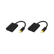2x Digitaler optischer SPDIF-Audio-Splitter, 2-Wege-Toslink-Splitter-Adapter, 1 Eingang, 2 Ausgänge,