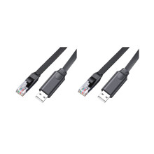 2x USB-zu-RJ45-Konsolenkabel RS232-Seriell-Adapter für Laptops, USB-RJ45-8P8C-Konverter, 300 cm