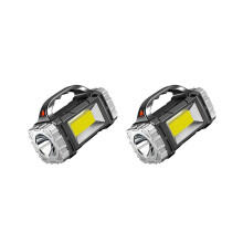 2X Portable Solar  Flashlight USB Rechargeable Waterproof Handheld Lantern LED Flashlights