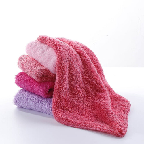 Coral velvet dishcloths absorbent thickened small