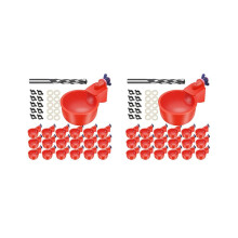 32 Pack Automatic Chicken Waterer Cups Poultry Waterers Poultry Water Feeder Chicken Water Cups with Drill Bit