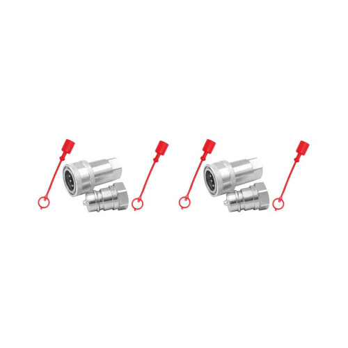 2X Quick Release Fitting ISO7241-A NPT Hydraulic Coupling Connector 1/2Inch Quick Change Interface