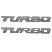 2X TURBO Universal Car Motorcycle Auto 3D Metal Emblem Badge Decal Sticker, Silver
