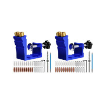 2X Pocket Hole Jig Kit, Pocket Hole Drill Guide Jig Set for 15 Angled Holes, for Woodworking Angle Drilling Holes A
